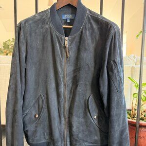Bomber Jacket - Blue Suede - Ralph Lauren (Large)